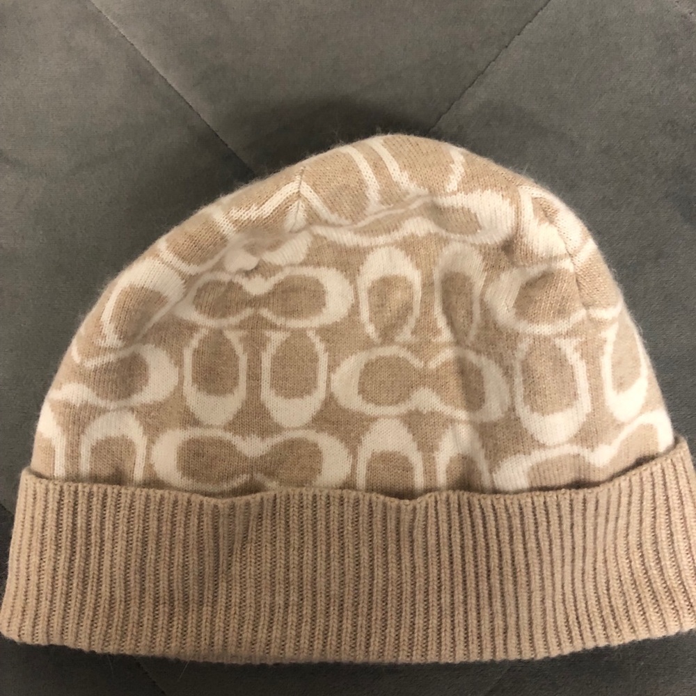 Tan coach beanie